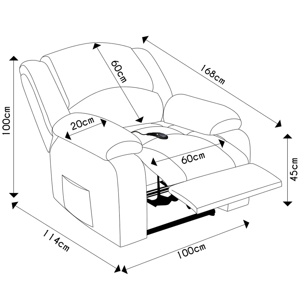 Poltrona do Papai Reclinável Pietra Controle Power Elétrico USB FH9 PU Cinza - Mpozenato