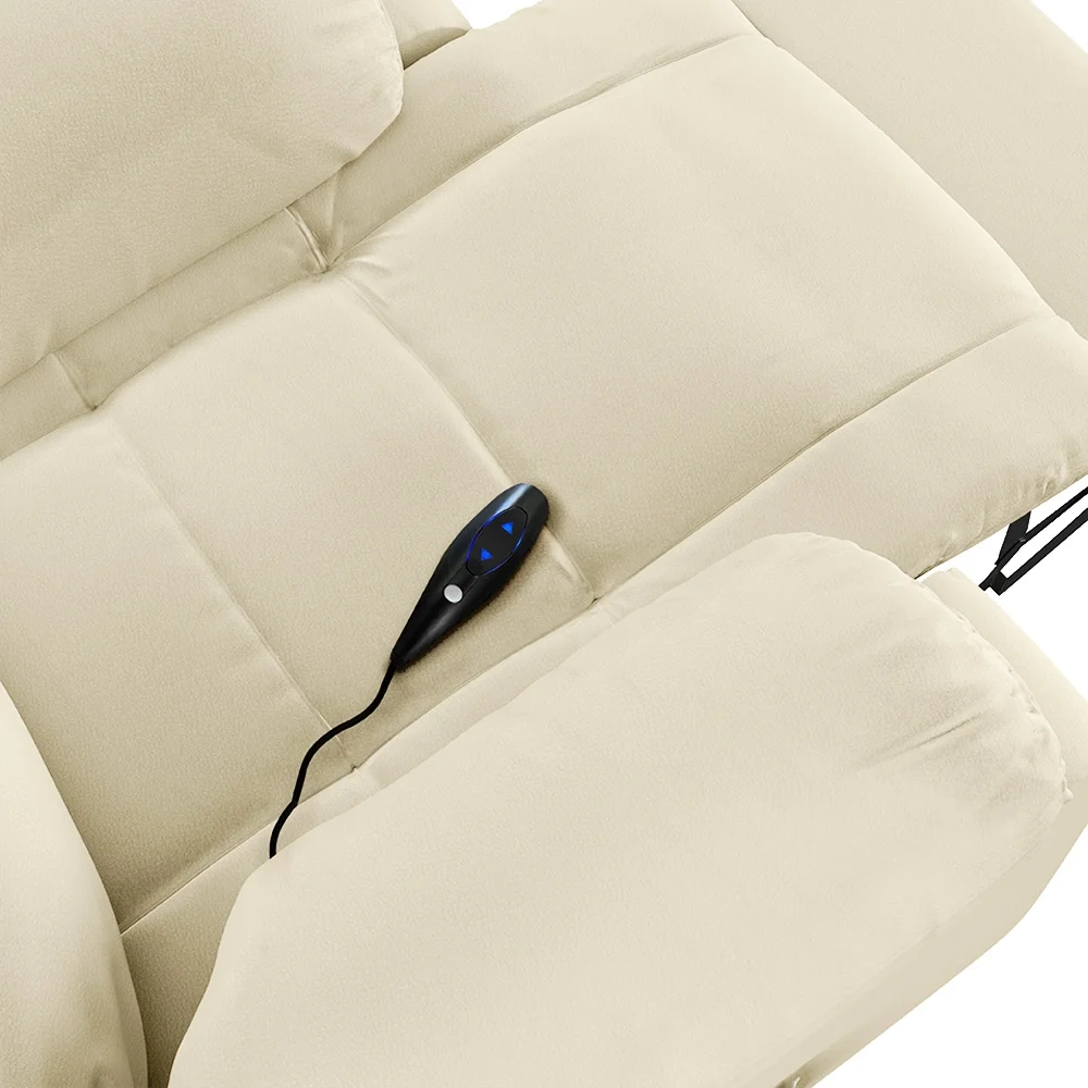 Poltrona do Papai Reclinável Pietra Controle Power Elétrico USB FH9 PU Bege - Mpozenato