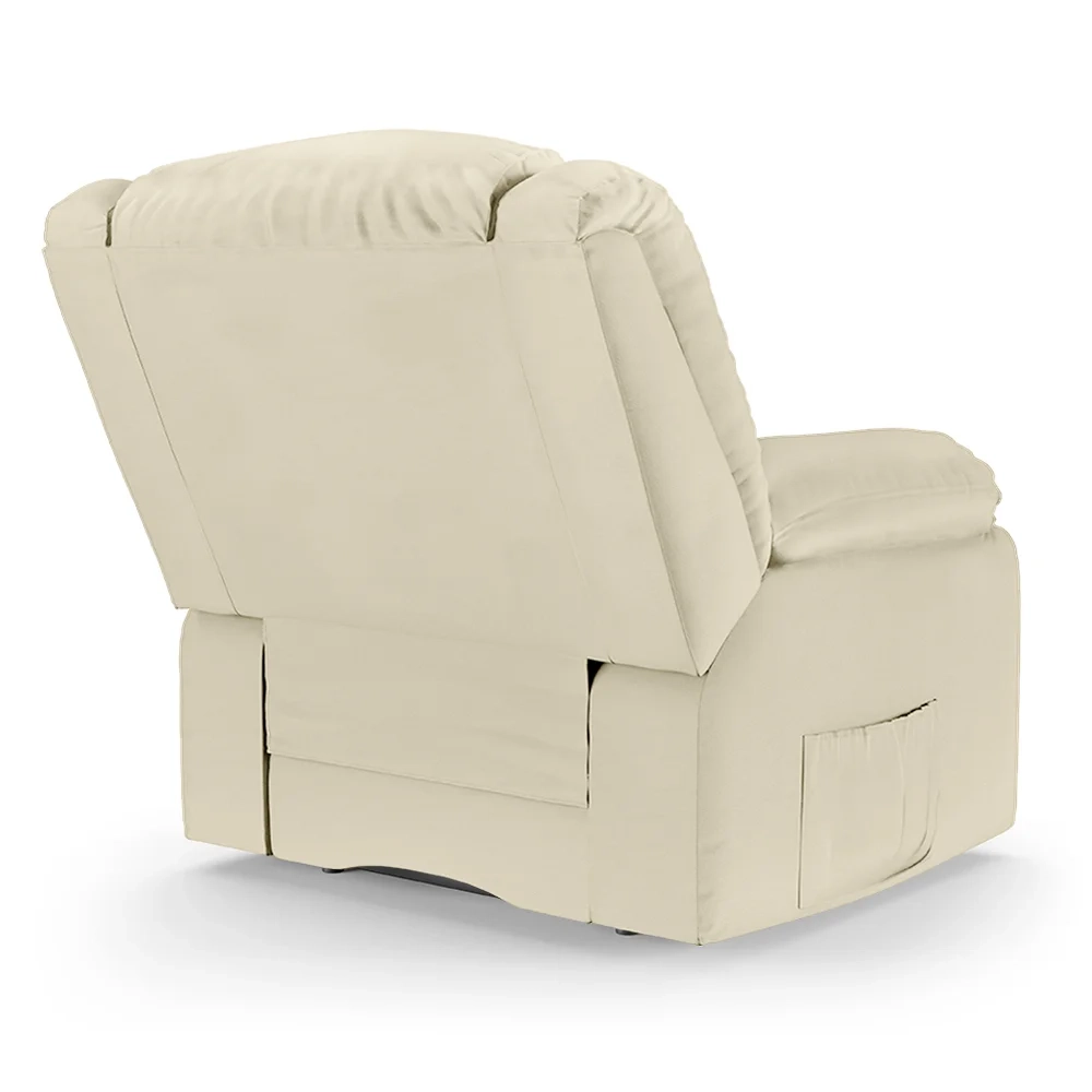 Poltrona do Papai Reclinável Pietra Controle Power Elétrico USB FH9 PU Bege - Mpozenato