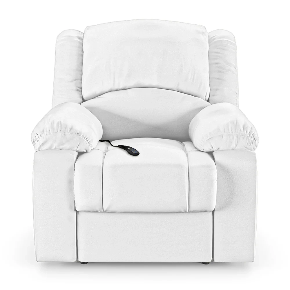 Poltrona do Papai Reclinável Pietra Controle Power Elétrico USB FH9 PU Branco - Mpozenato
