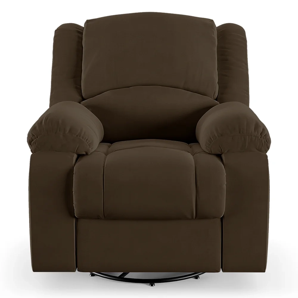 Poltrona do Papai Reclinável Pietra Glider Giratória FH9 Veludo Marrom - Mpozenato