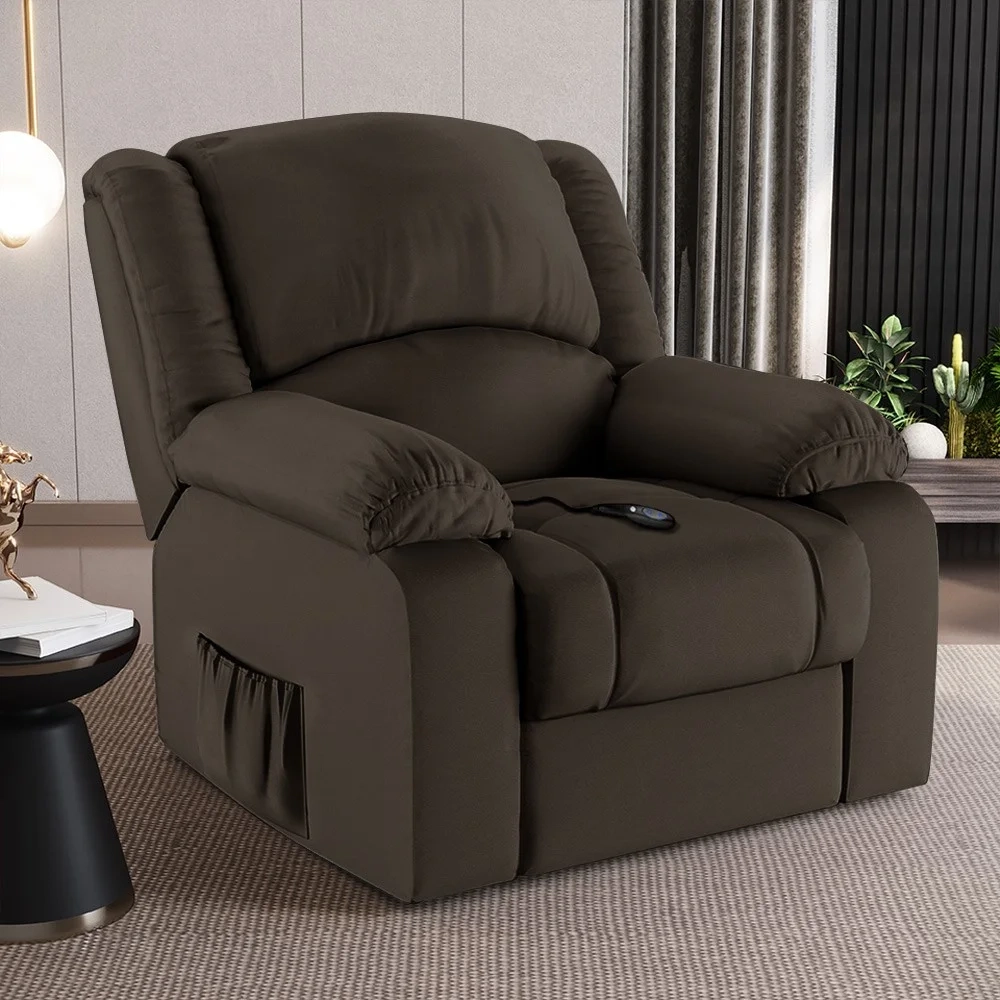 Poltrona do Papai Reclinável Pietra Controle Power Elétrico USB FH9 PU Marrom - Mpozenato