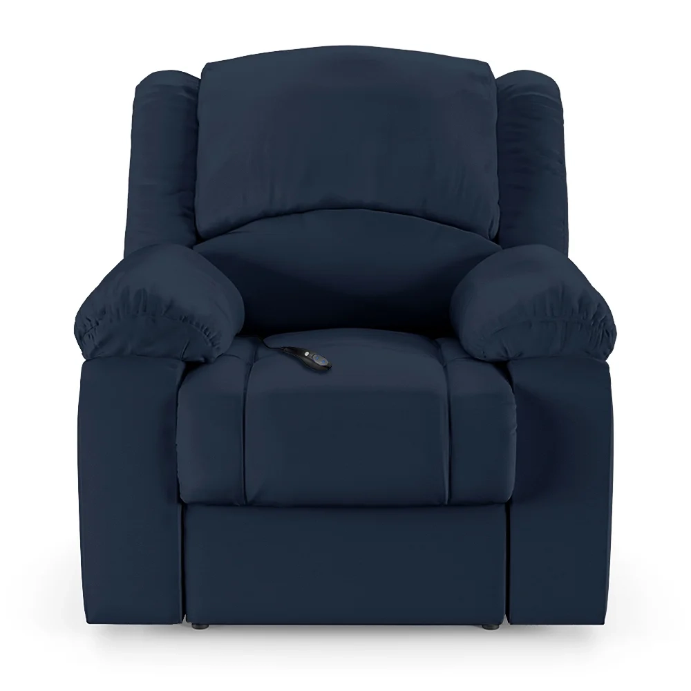 Poltrona do Papai Reclinável Pietra Controle Power Elétrico USB FH9 PU Azul - Mpozenato