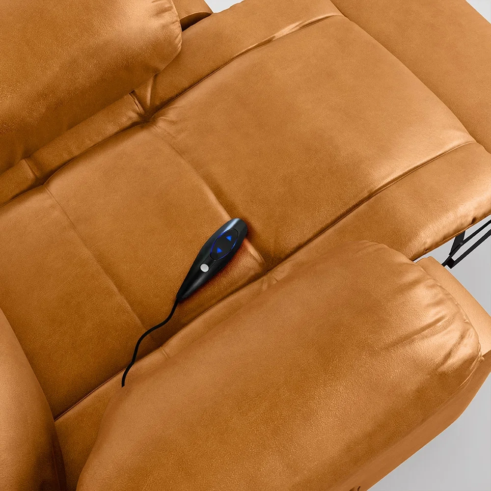 Poltrona do Papai Reclinável Pietra Controle Power Elétrico USB FH9 PU Whisky - Mpozenato