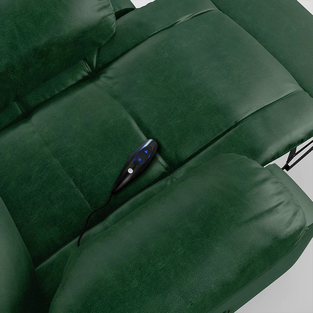 Poltrona do Papai Reclinável Pietra Controle Power Elétrico USB FH9 PU Verde Musgo - Mpozenato