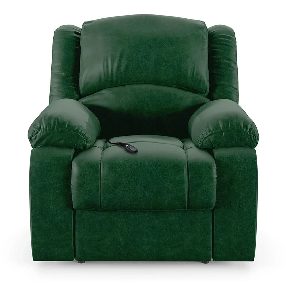 Poltrona do Papai Reclinável Pietra Controle Power Elétrico USB FH9 PU Verde Musgo - Mpozenato