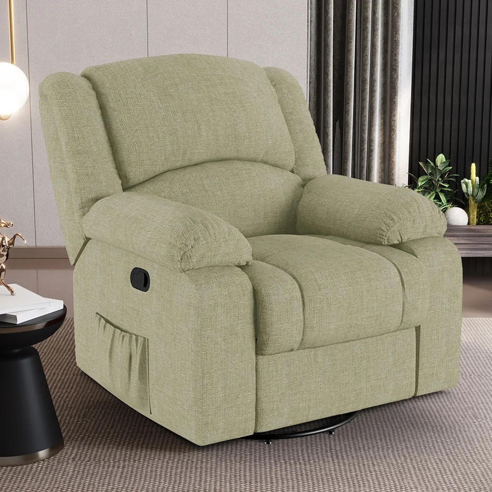 Poltrona do Papai Reclinável Pietra Glider Giratória FH9 Linho Bege - Mpozenato