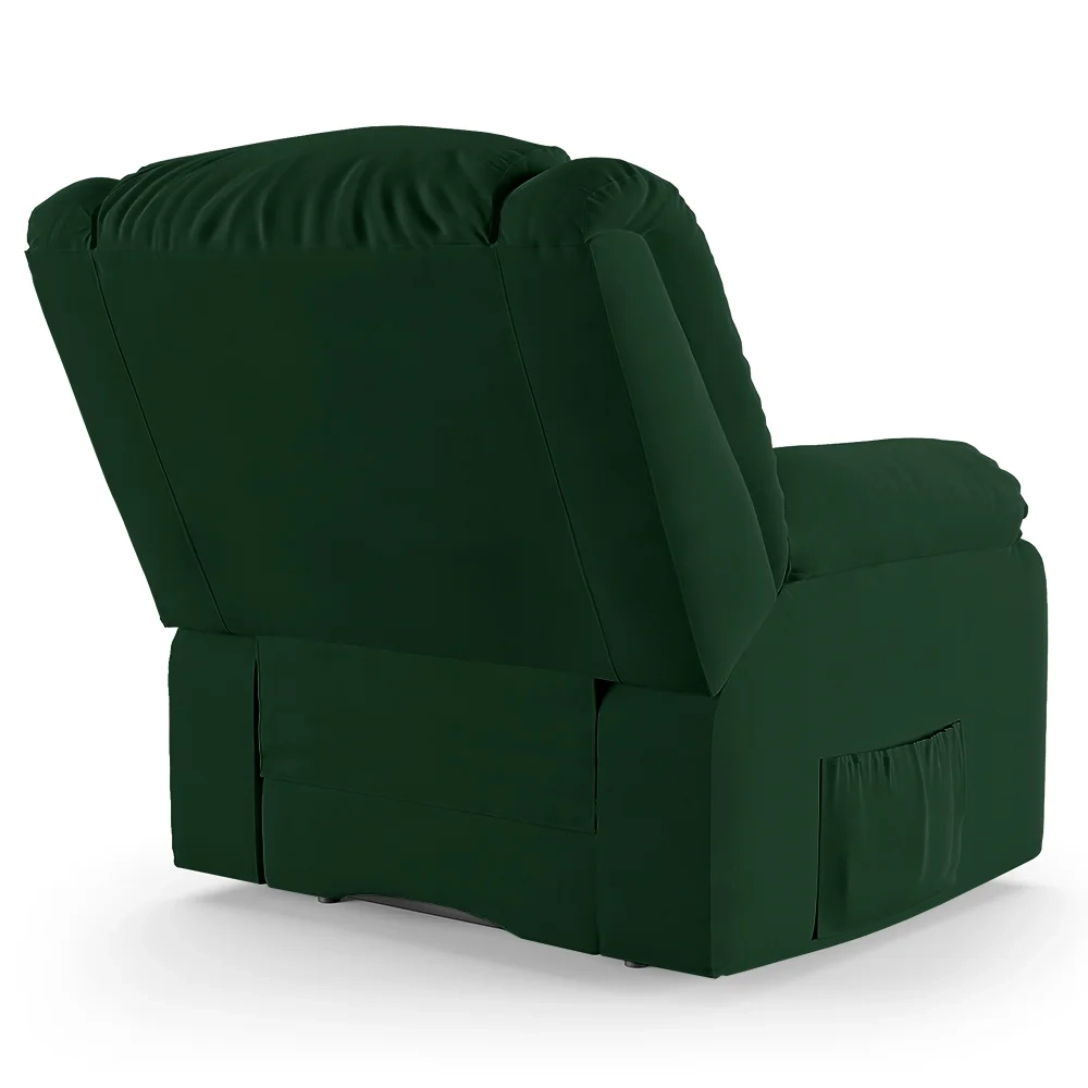 Poltrona do Papai Reclinável Pietra Controle Power Elétrico USB FH9 Veludo Verde - Mpozenato
