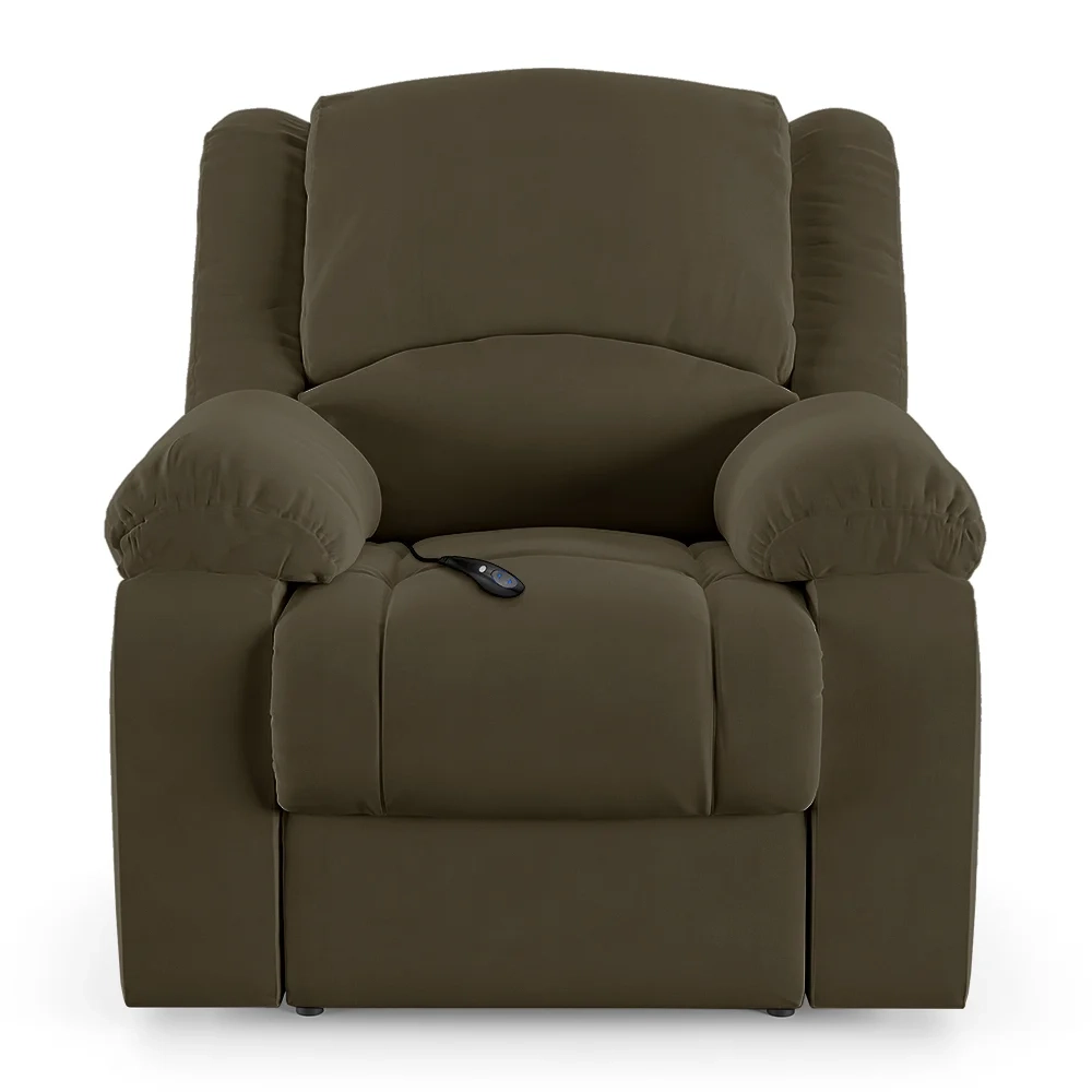 Poltrona do Papai Reclinável Pietra Controle Power Elétrico USB FH9 Veludo Capuccino - Mpozenato