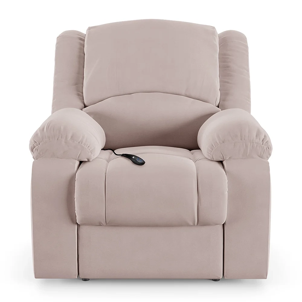 Poltrona do Papai Reclinável Pietra Controle Power Elétrico USB FH9 Veludo Rosê - Mpozenato