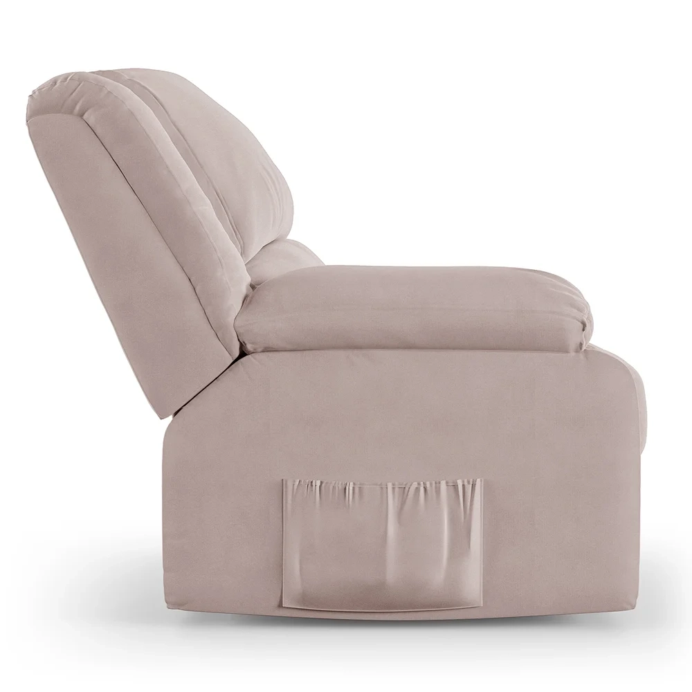 Poltrona do Papai Reclinável Pietra Controle Power Elétrico USB FH9 Veludo Rosê - Mpozenato