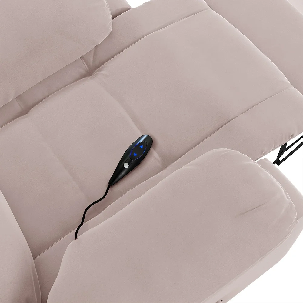 Poltrona do Papai Reclinável Pietra Controle Power Elétrico USB FH9 Veludo Rosê - Mpozenato