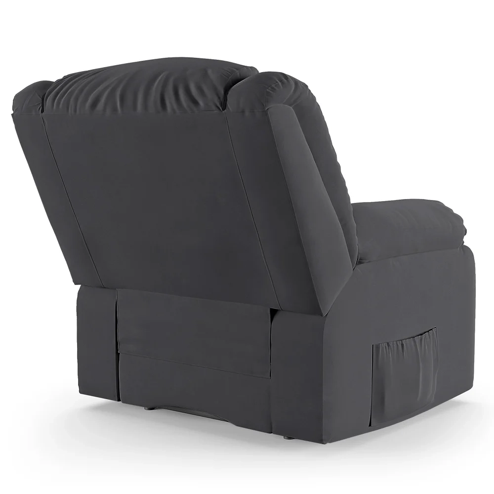 Poltrona do Papai Reclinável Pietra Controle Power Elétrico USB FH9 Veludo Cinza - Mpozenato