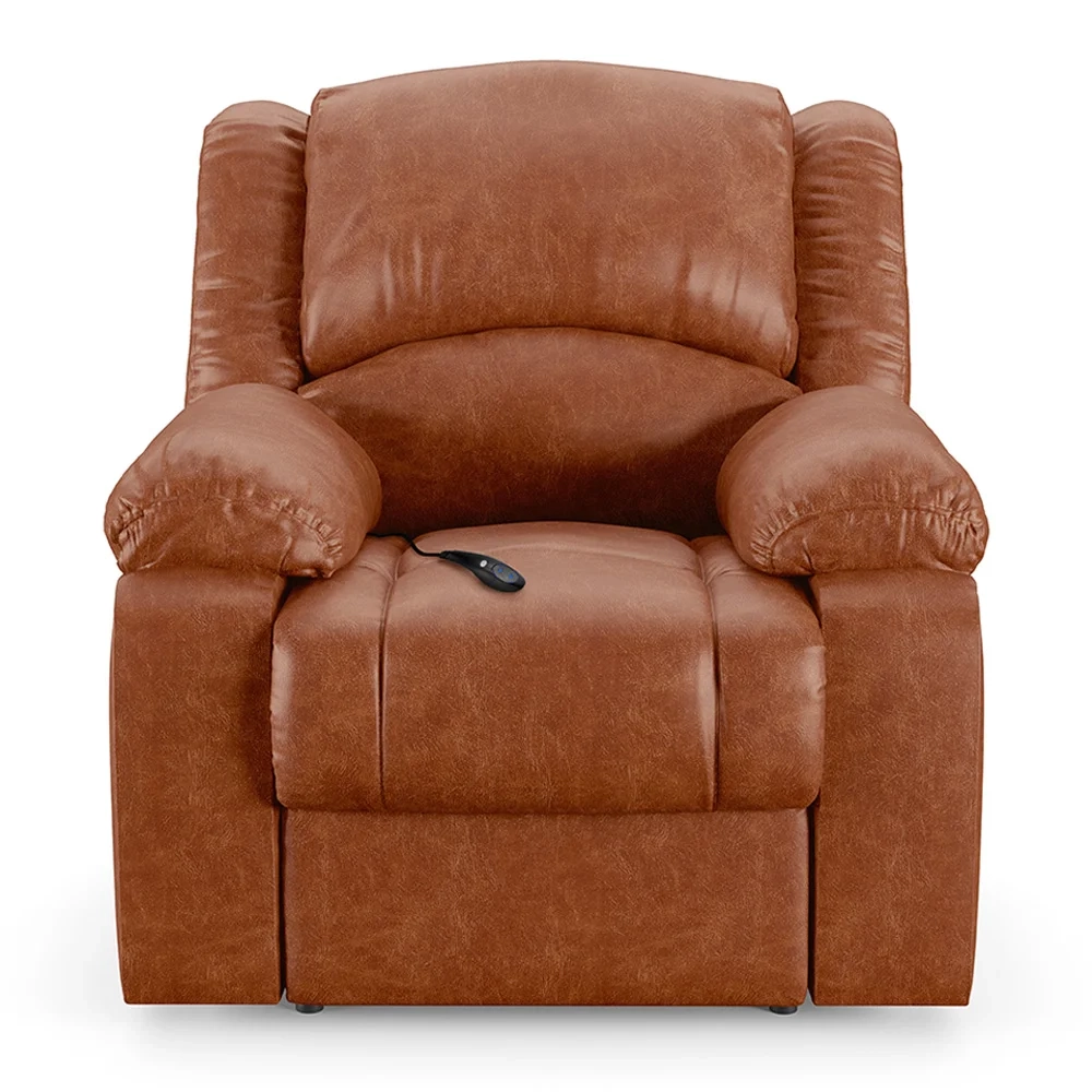 Poltrona do Papai Reclinável Pietra Controle Power Elétrico USB FH9 PU Caramelo Brilho - Mpozenato