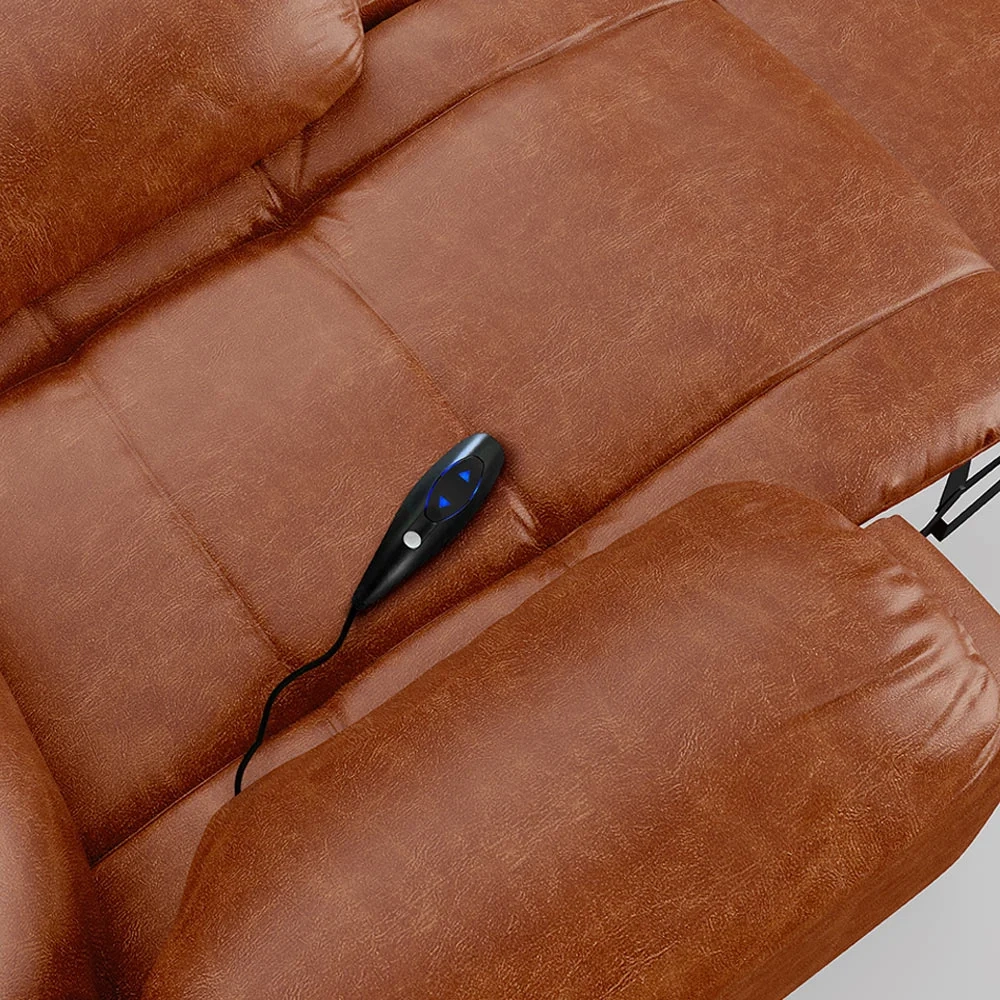 Poltrona do Papai Reclinável Pietra Controle Power Elétrico USB FH9 PU Caramelo Brilho - Mpozenato