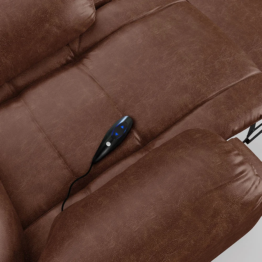 Poltrona do Papai Reclinável Pietra Controle Power Elétrico USB FH9 PU Marrom Brilho - Mpozenato