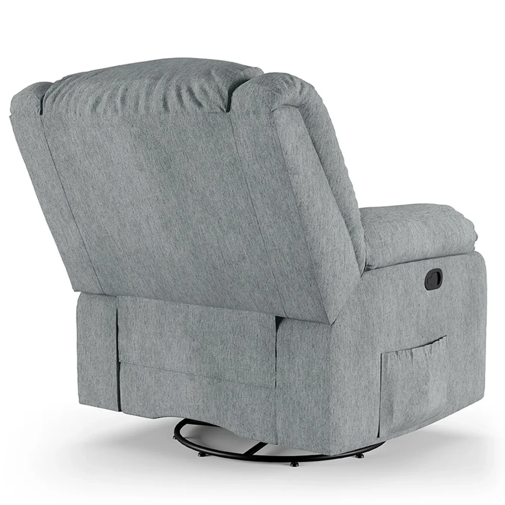 Poltrona do Papai Reclinável Pietra Glider Giratória FH9 Linho Cinza - Mpozenato