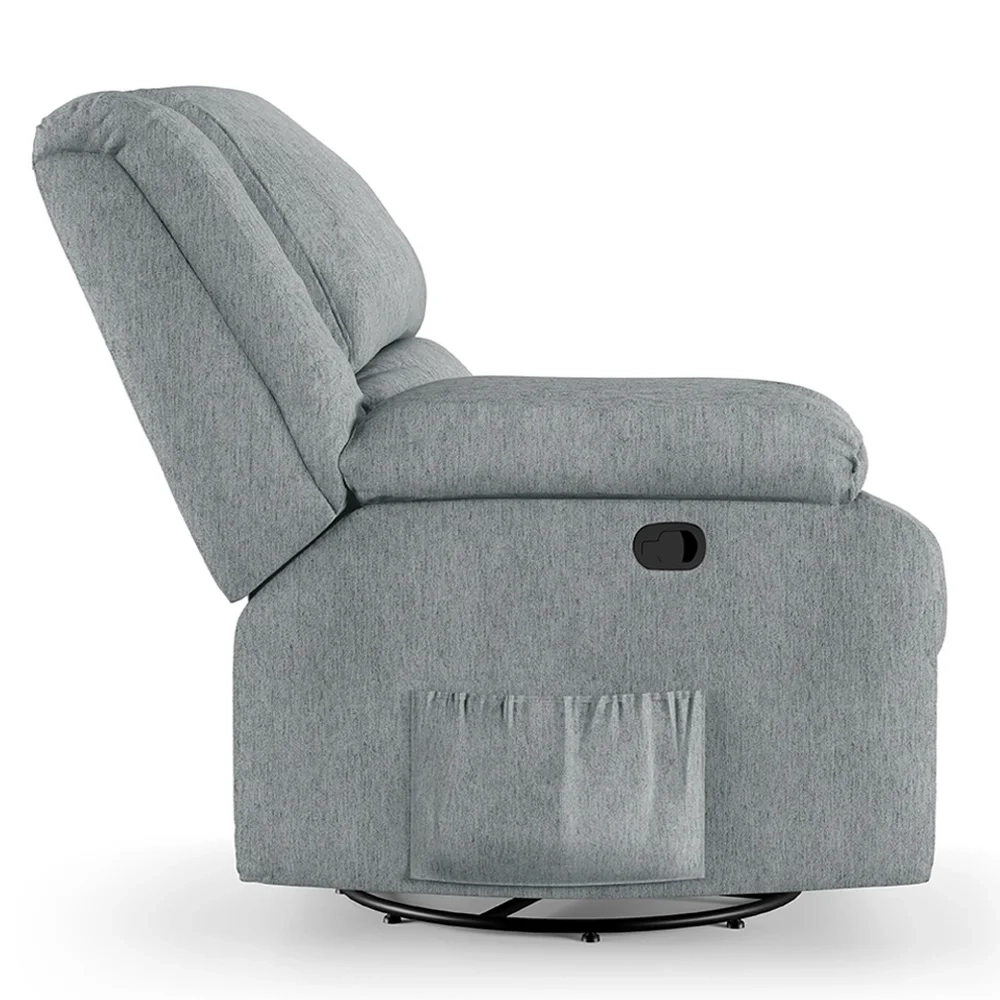 Poltrona do Papai Reclinável Pietra Glider Giratória FH9 Linho Cinza - Mpozenato