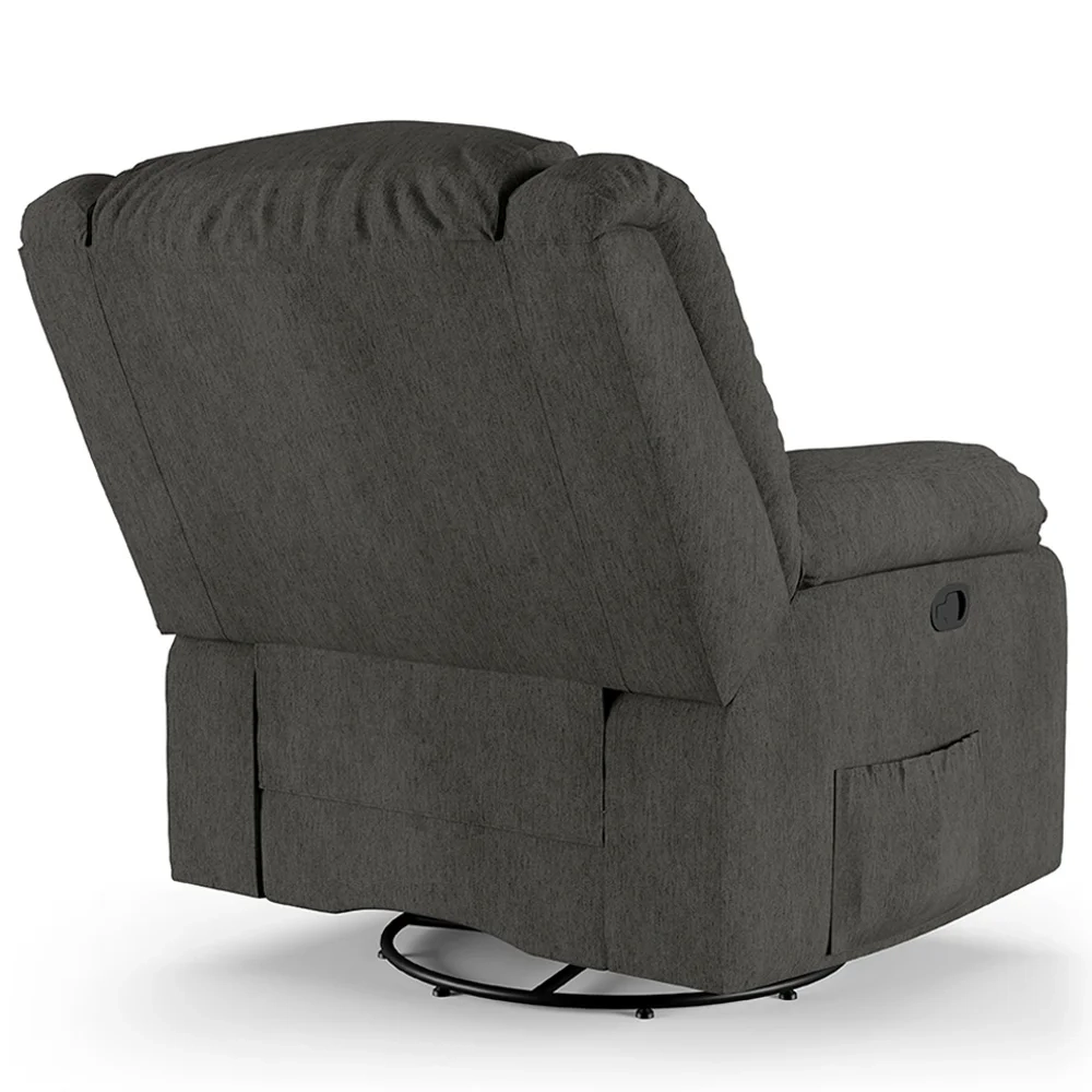 Poltrona do Papai Reclinável Pietra Glider Giratória FH9 Linho Grafite - Mpozenato