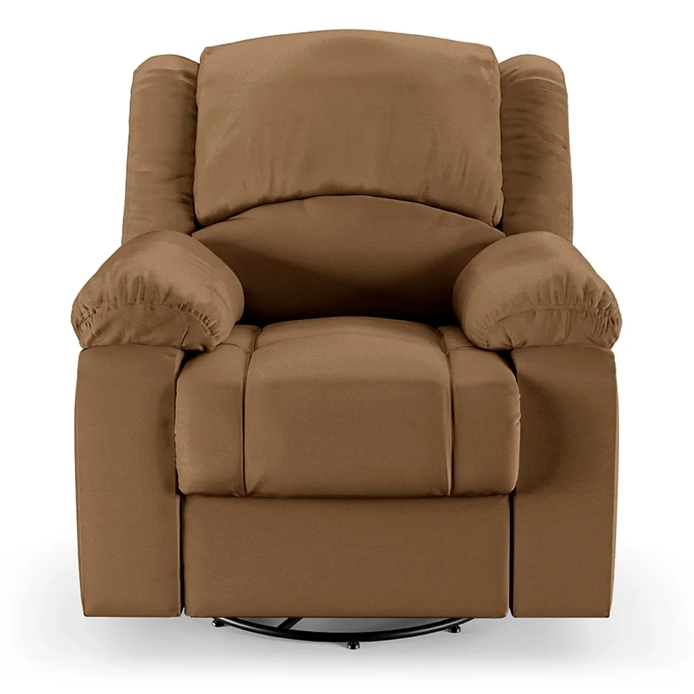Poltrona do Papai Reclinável Pietra Glider Giratória FH9 PU Caramelo - Mpozenato