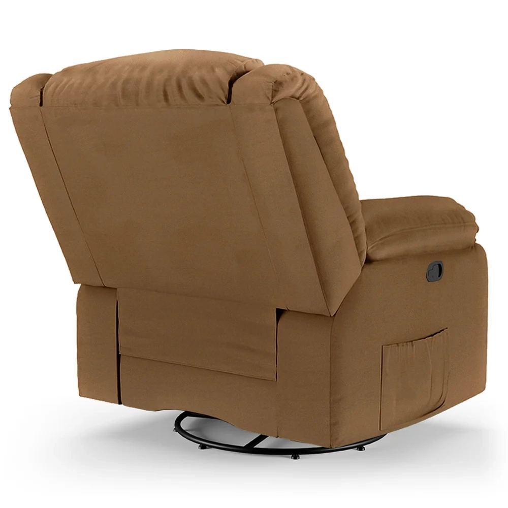 Poltrona do Papai Reclinável Pietra Glider Giratória FH9 PU Caramelo - Mpozenato