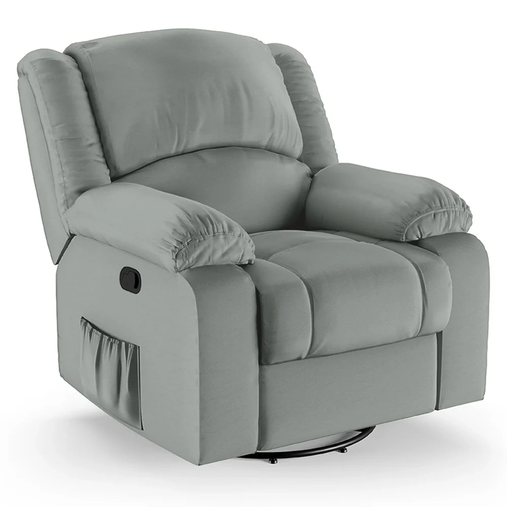 Poltrona do Papai Reclinável Pietra Glider Giratória FH9 PU Cinza - Mpozenato