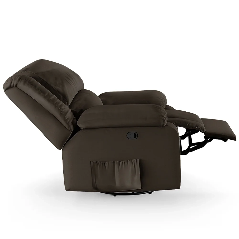 Poltrona do Papai Reclinável Pietra Glider Giratória FH9 PU Marrom - Mpozenato