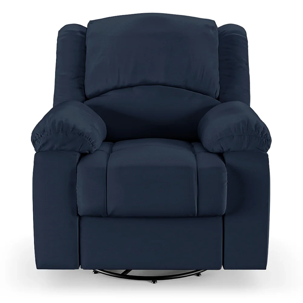 Poltrona do Papai Reclinável Pietra Glider Giratória FH9 PU Azul - Mpozenato