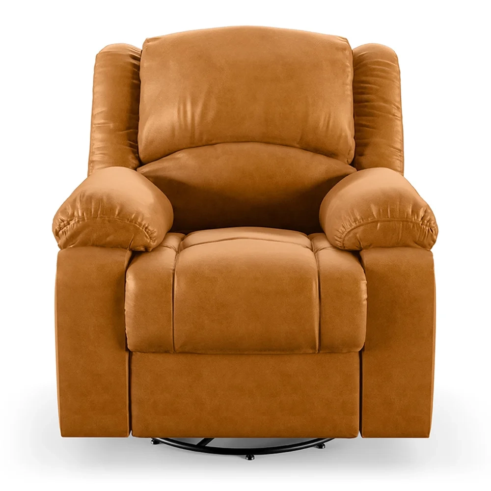 Poltrona do Papai Reclinável Pietra Glider Giratória FH9 PU Whisky - Mpozenato