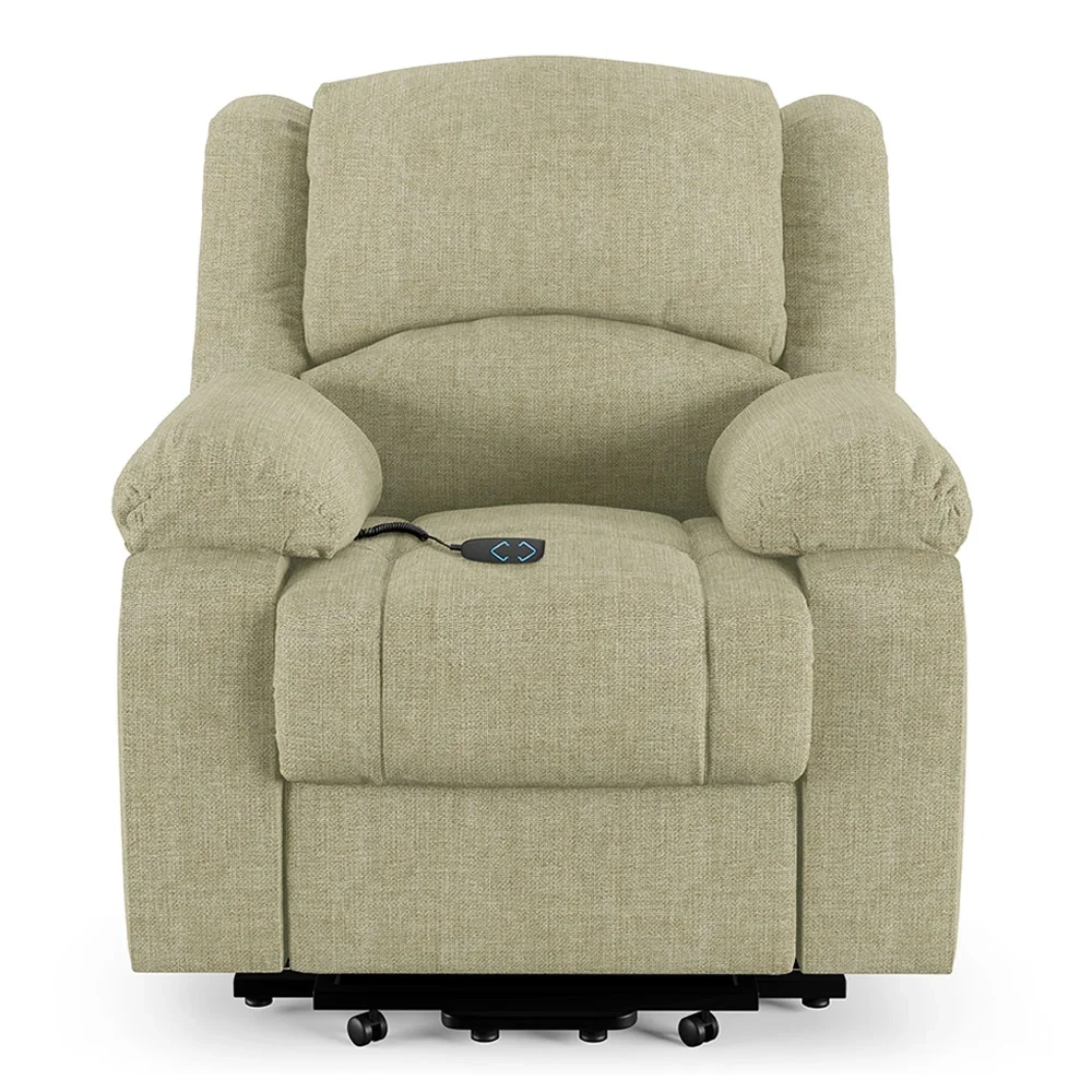 Poltrona do Papai Reclinável Pietra Elevação Lift Elétrico FH9 Linho Bege - Mpozenato