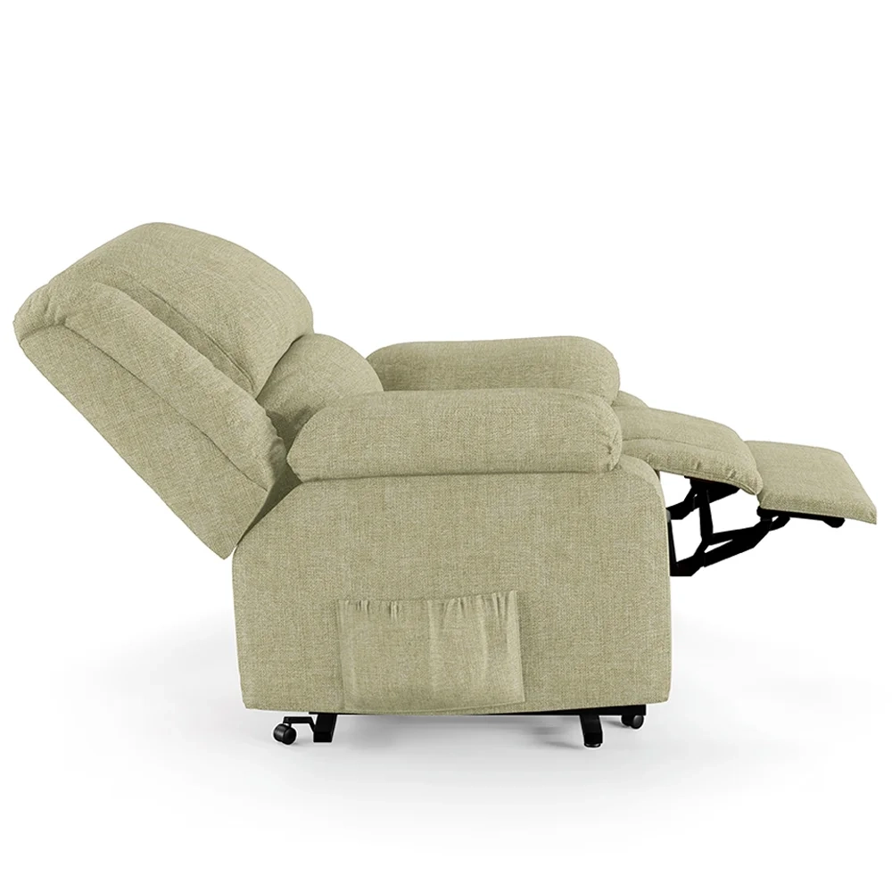 Poltrona do Papai Reclinável Pietra Elevação Lift Elétrico FH9 Linho Bege - Mpozenato