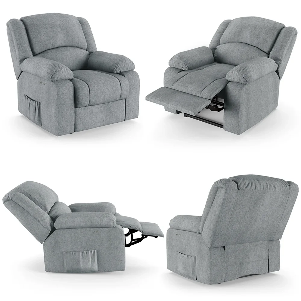 Poltrona do Papai Reclinável Pietra Power Touch FH9 Linho Cinza - Mpozenato