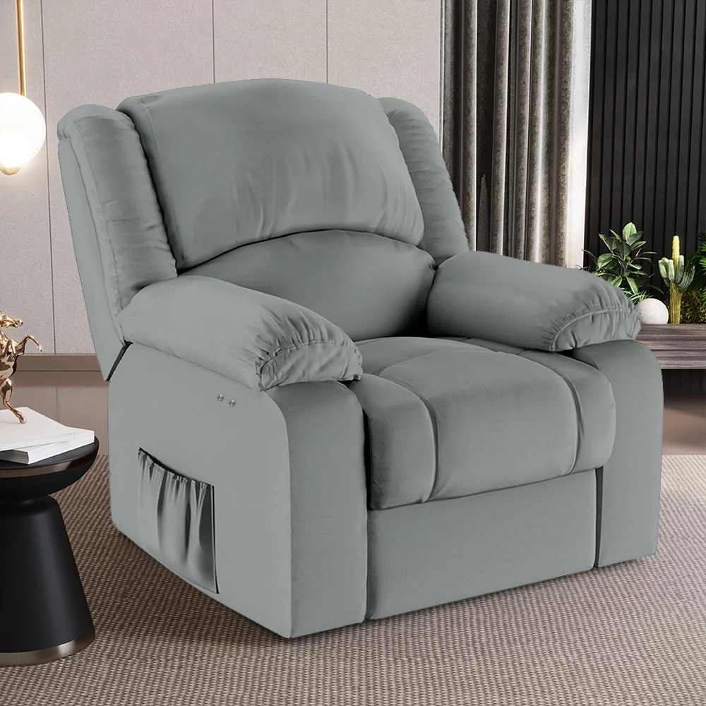 Poltrona do Papai Reclinável Pietra Power Touch FH9 PU Cinza - Mpozenato