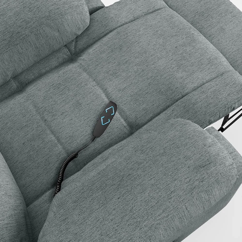 Poltrona do Papai Reclinável Pietra Elevação Lift Elétrico FH9 Linho Cinza - Mpozenato