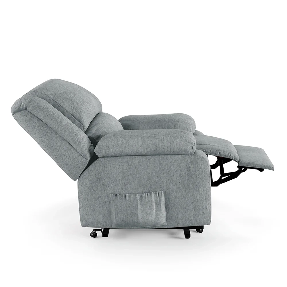 Poltrona do Papai Reclinável Pietra Elevação Lift Elétrico FH9 Linho Cinza - Mpozenato