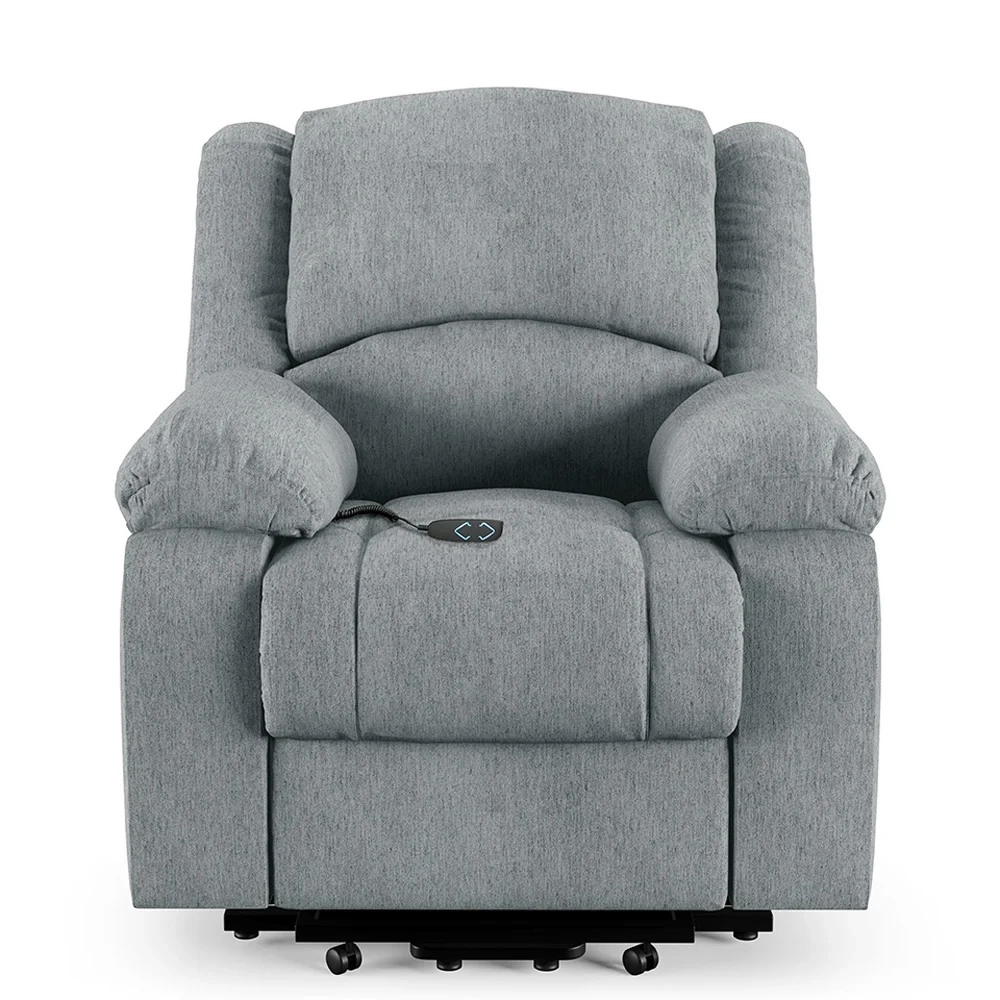 Poltrona do Papai Reclinável Pietra Elevação Lift Elétrico FH9 Linho Cinza - Mpozenato