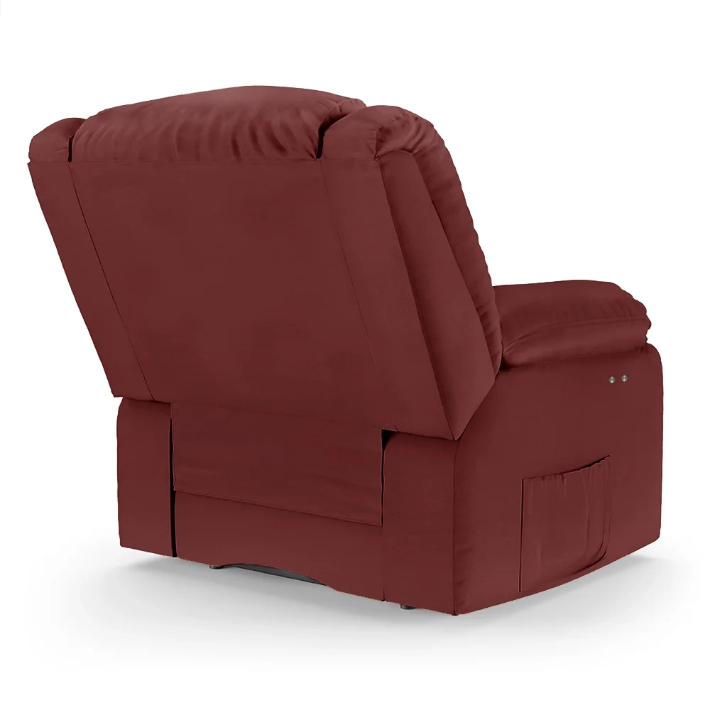 Poltrona do Papai Reclinável Pietra Power Touch FH9 PU Vermelho - Mpozenato