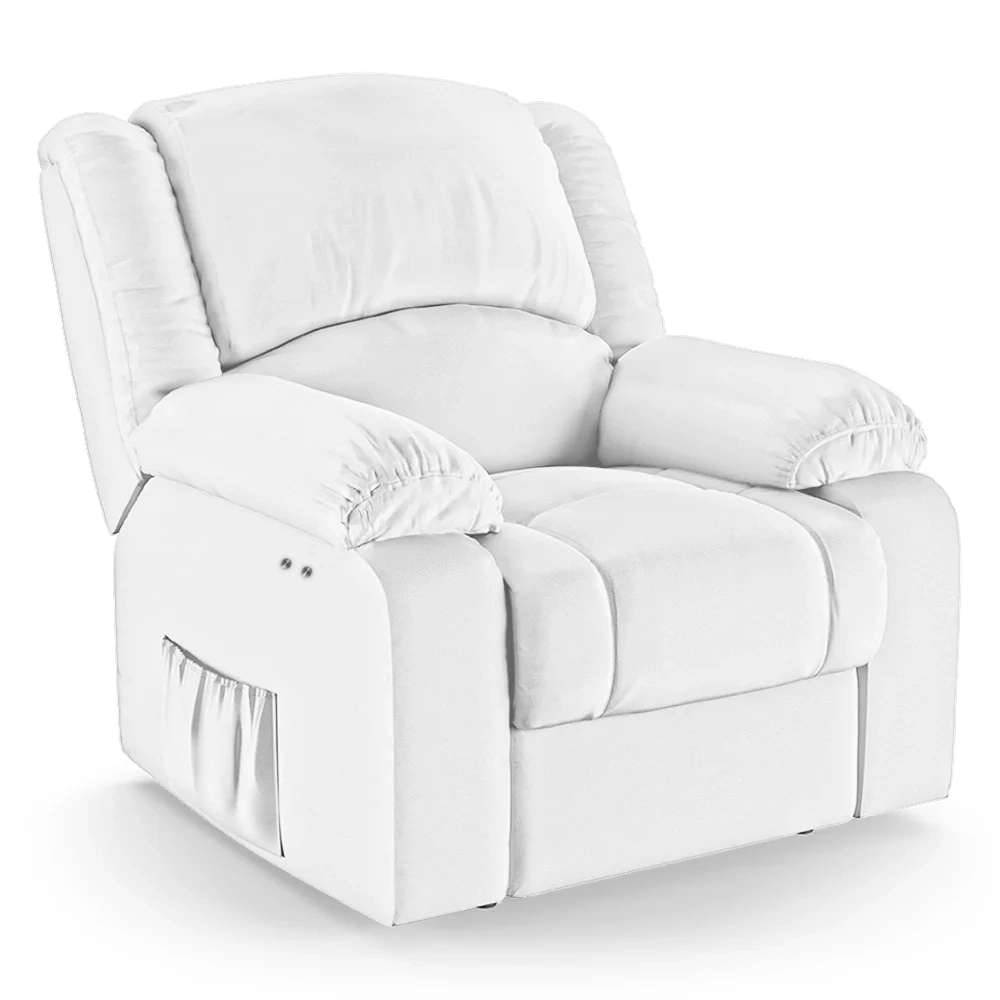 Poltrona do Papai Reclinável Pietra Power Touch FH9 PU Branco - Mpozenato