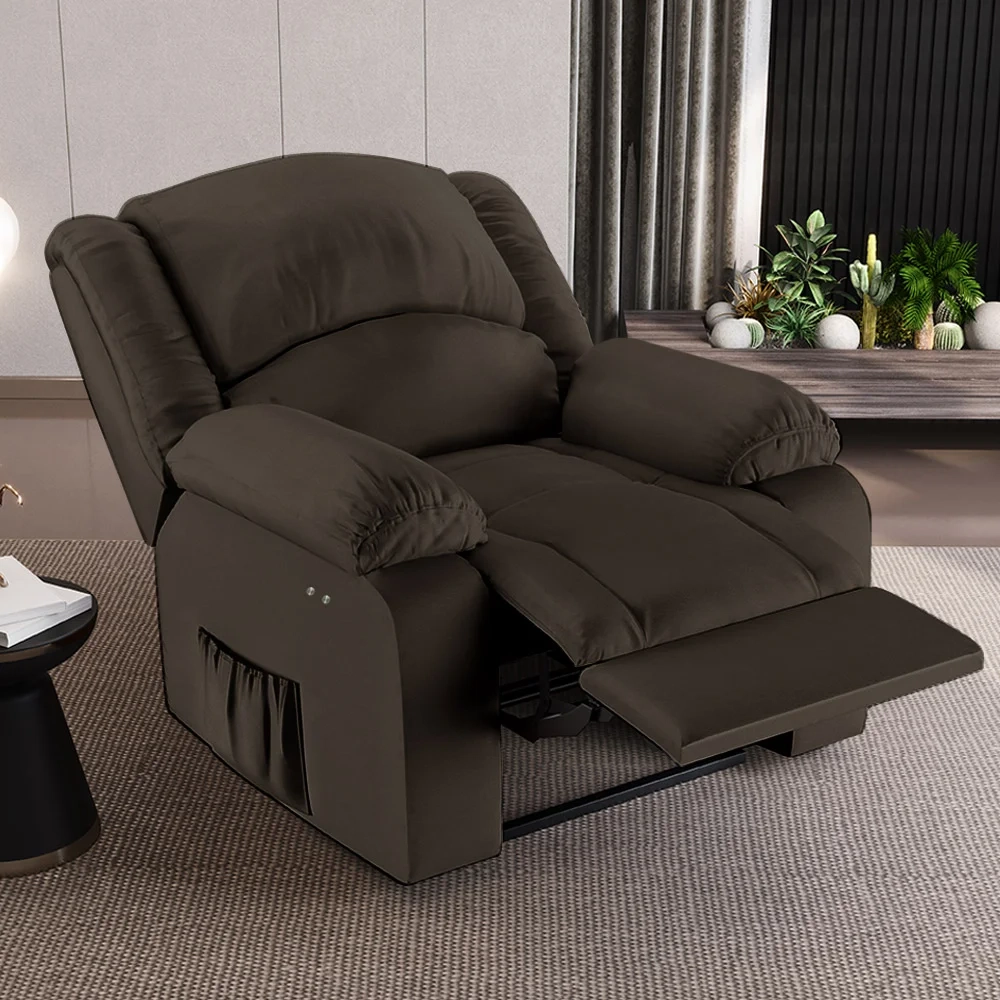 Poltrona do Papai Reclinável Pietra Power Touch FH9 PU Marrom - Mpozenato