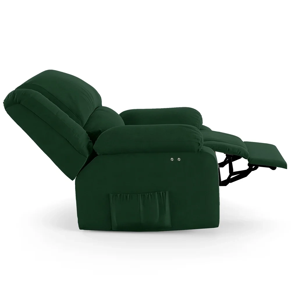 Poltrona do Papai Reclinável Pietra Power Touch FH9 Veludo Verde - Mpozenato