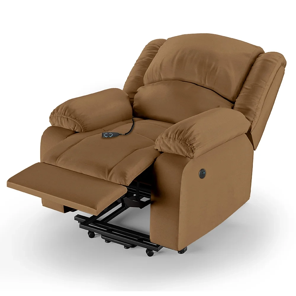 Poltrona do Papai Reclinável Pietra Elevação Lift Elétrico FH9 PU Caramelo - Mpozenato