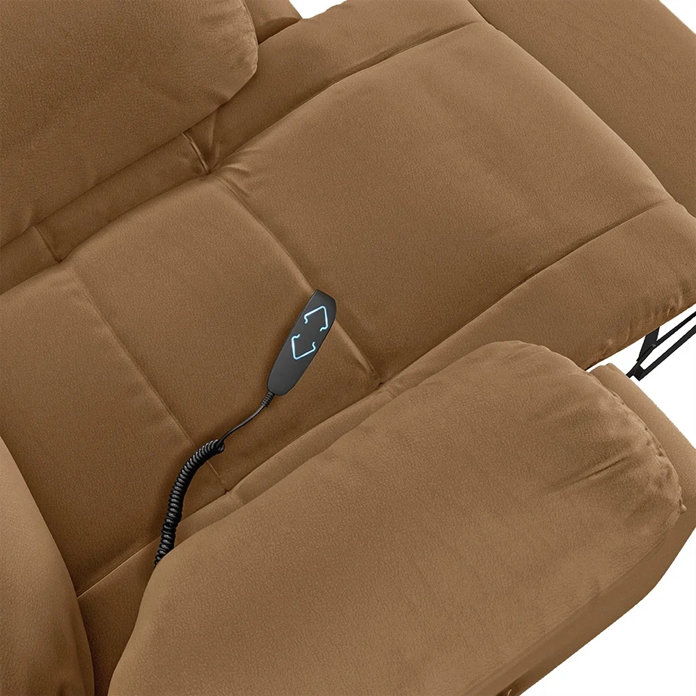 Poltrona do Papai Reclinável Pietra Elevação Lift Elétrico FH9 PU Caramelo - Mpozenato