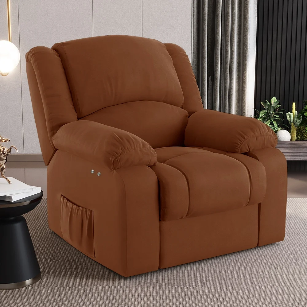 Poltrona do Papai Reclinável Pietra Power Touch FH9 Veludo Terracota - Mpozenato