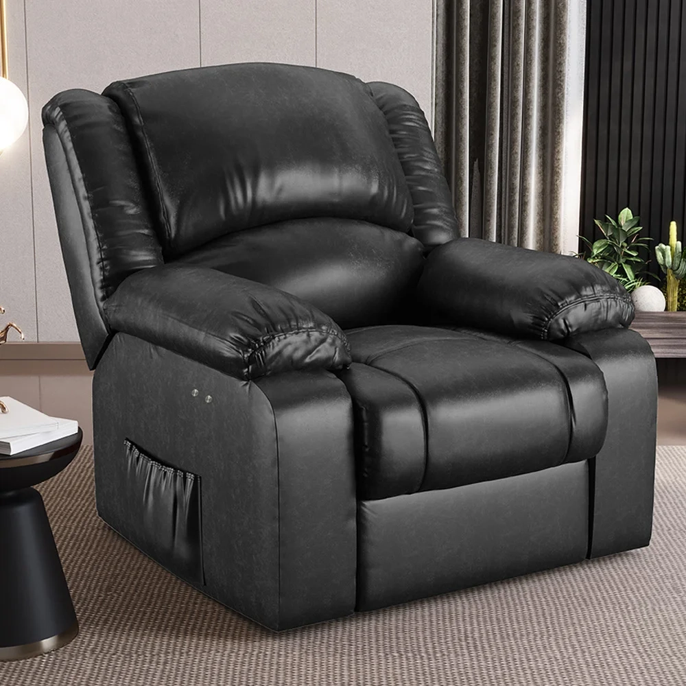 Poltrona do Papai Reclinável Pietra Power Touch FH9 PU Preto Brilho - Mpozenato