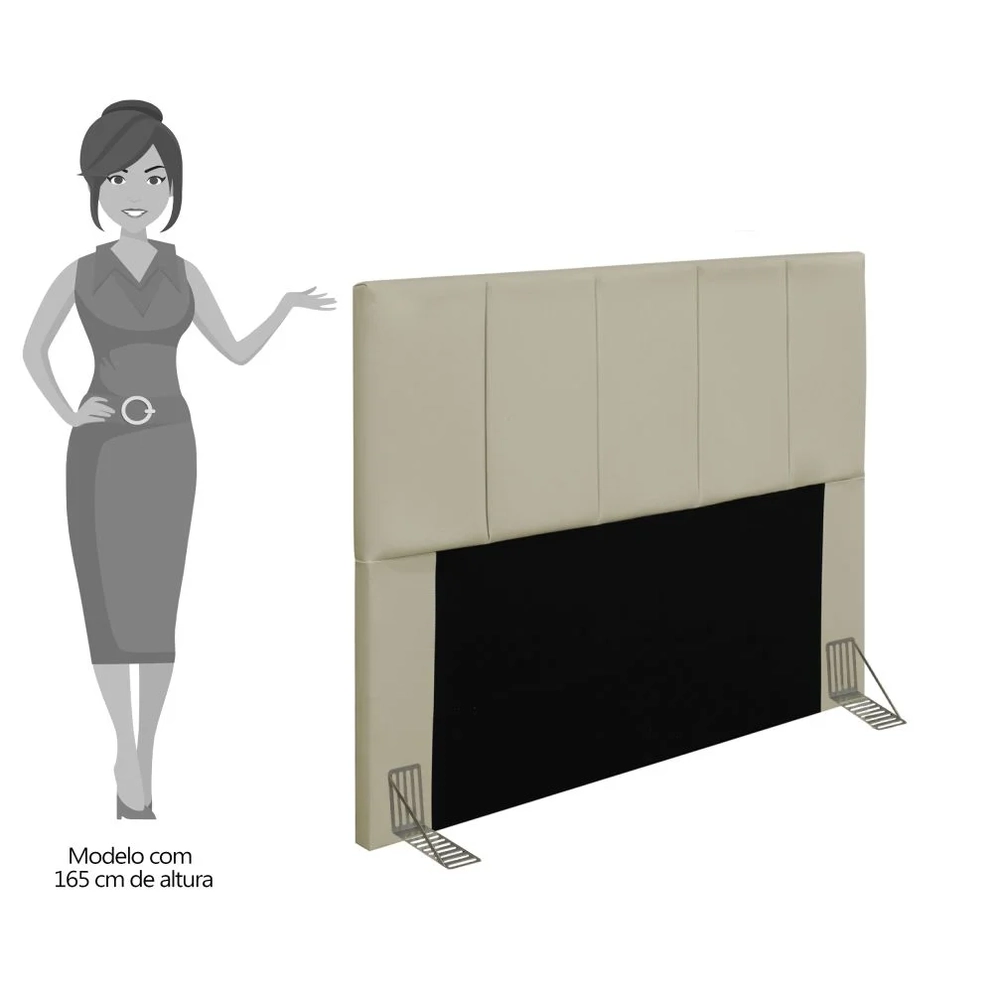 Cabeceira Cama Box Casal 140cm Pérola W01 Corano Bege - Mpozenato