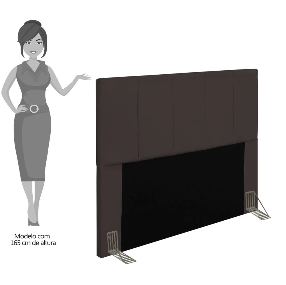 Cabeceira Cama Box Casal King 193cm Pérola W01 Corano Marrom - Mpozenato