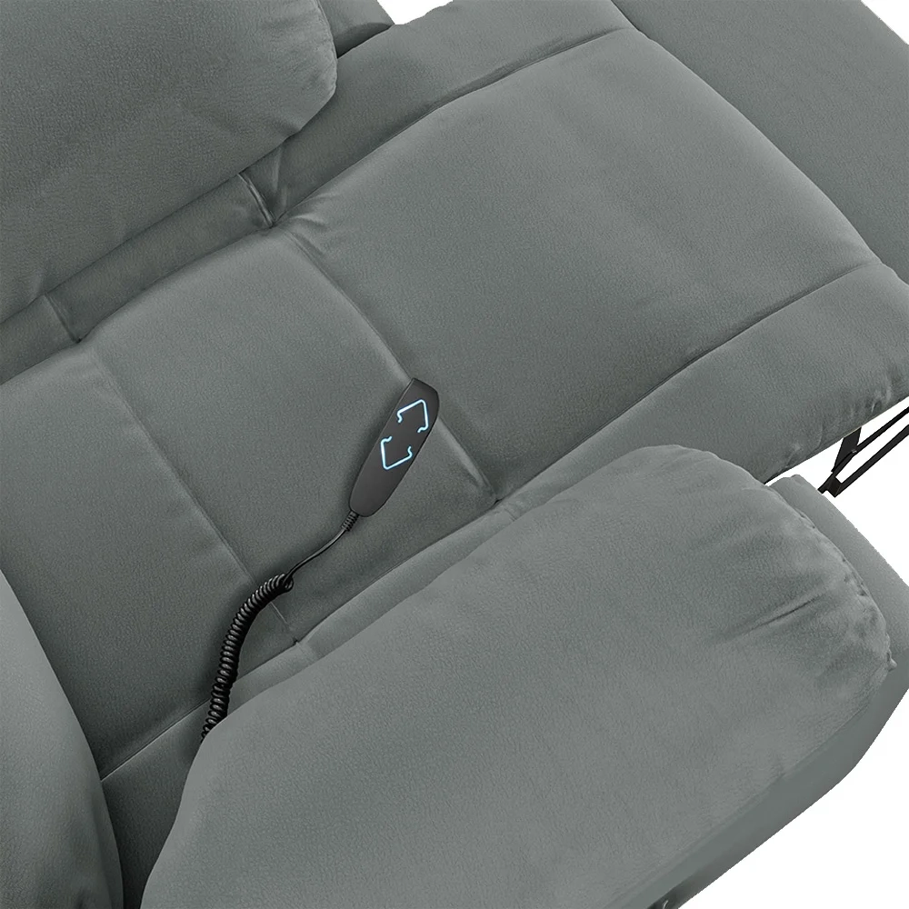 Poltrona do Papai Reclinável Pietra Elevação Lift Elétrico FH9 PU Cinza - Mpozenato