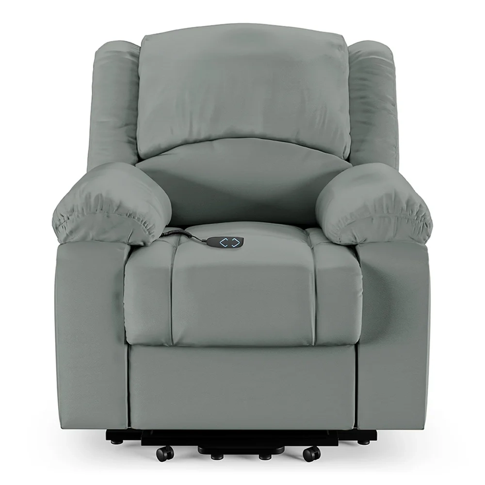 Poltrona do Papai Reclinável Pietra Elevação Lift Elétrico FH9 PU Cinza - Mpozenato