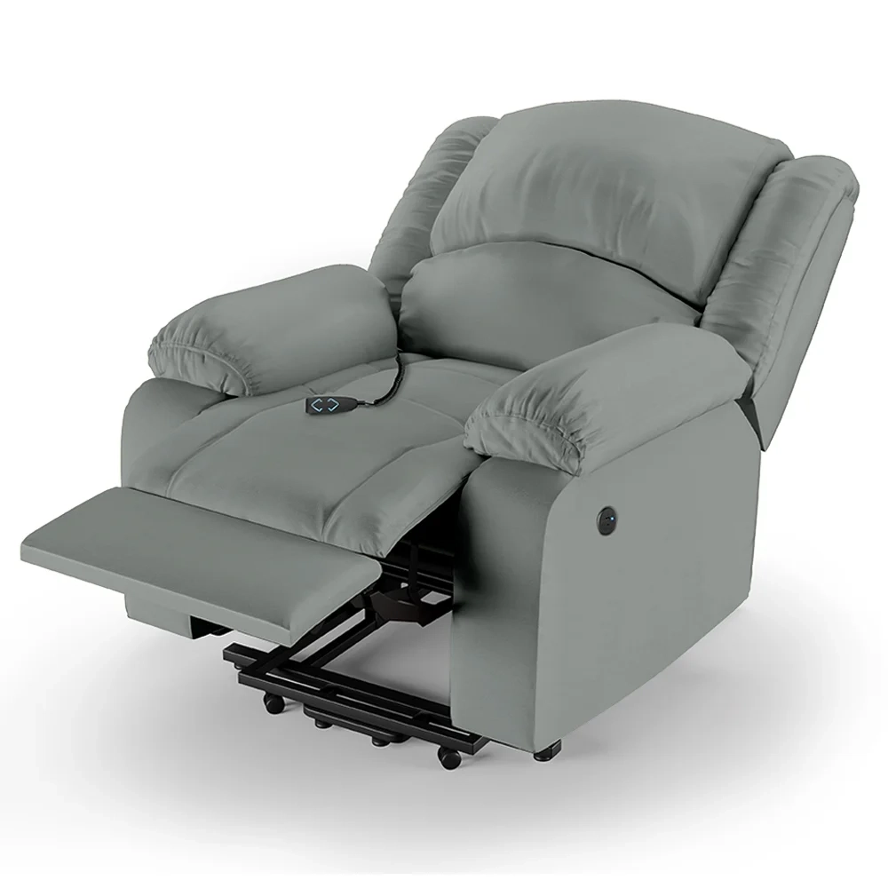 Poltrona do Papai Reclinável Pietra Elevação Lift Elétrico FH9 PU Cinza - Mpozenato