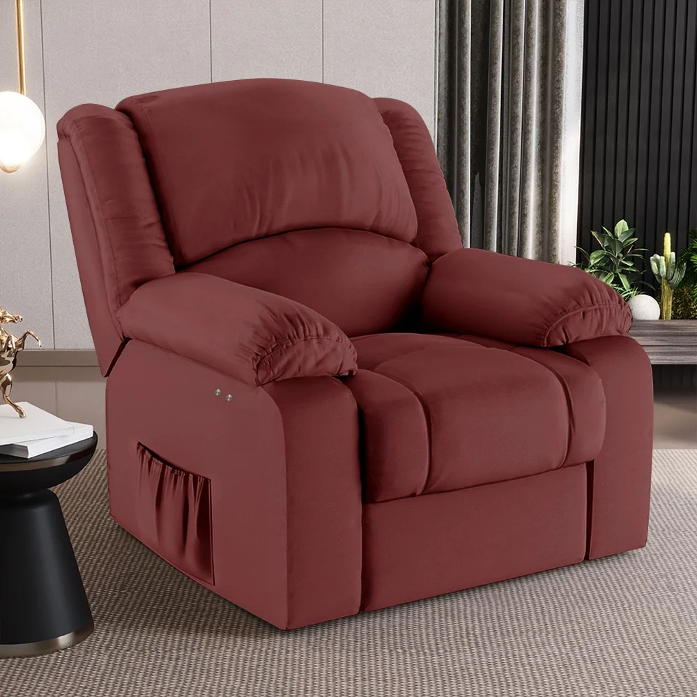 Poltrona do Papai Reclinável Pietra Power Touch USB FH9 PU Vermelho - Mpozenato